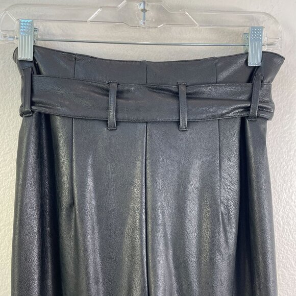 NEW Commando Womens Small Black Faux Leather Pants Paperbag Waist Ankle - Picture 15 of 15